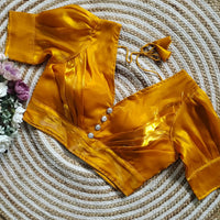 Mustard Yellow Crystal Button Detailing Jimmy Choo Blouse