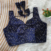 Navy Blue Heavy Velvet Blouse