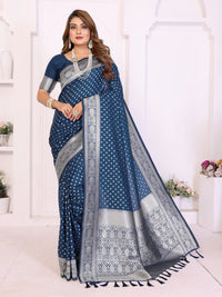 Navy Blue Georgette Silk Saree
