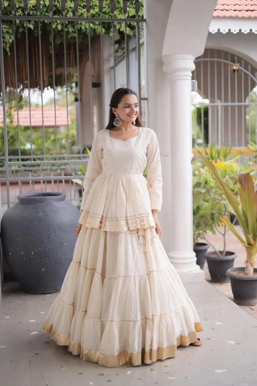 Elegant Ivory White Lehenga Choli for Wedding, Haldi, Engagement, and Festive Celebrations with Royal Flair