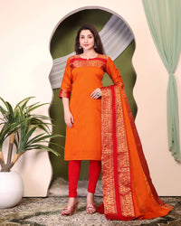 Orange Kanchi Cotton Kurti