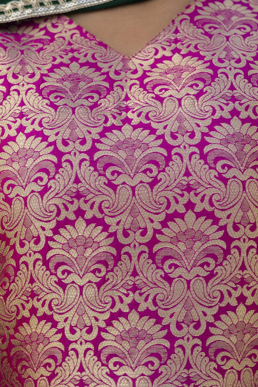 dark pink jacquard work viscose suit