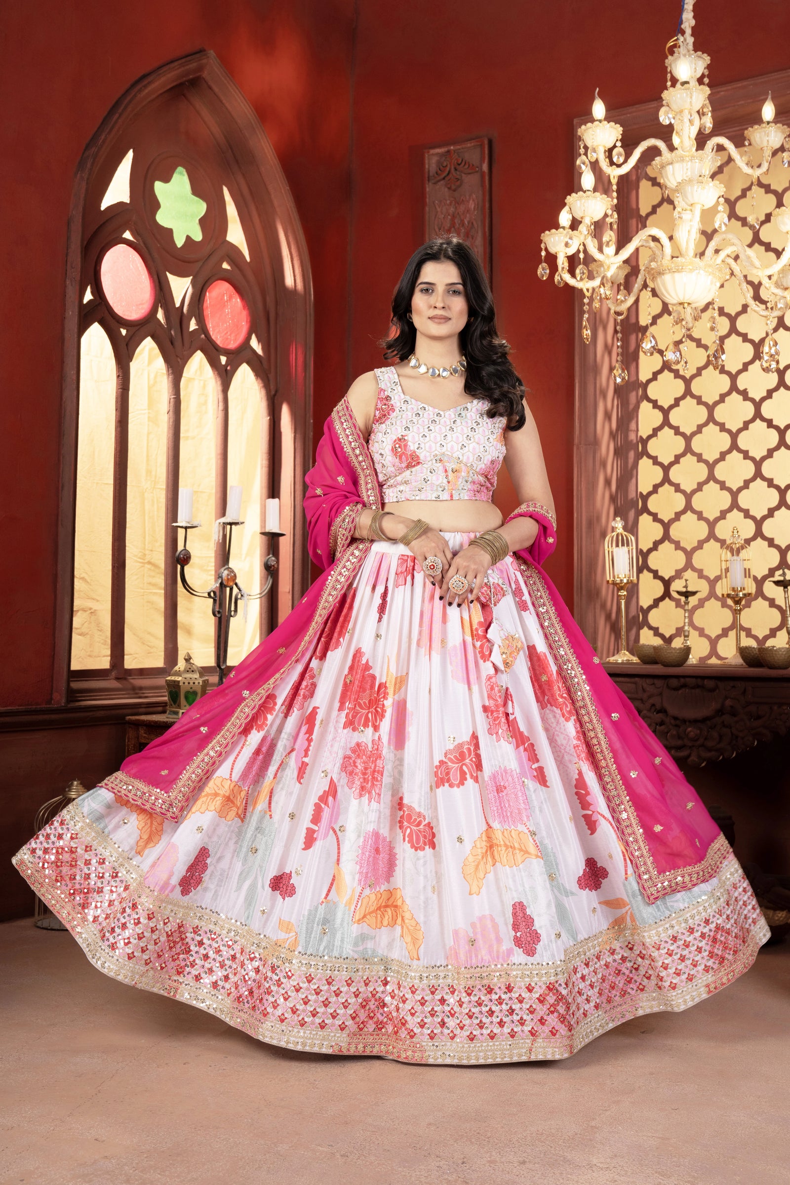 pink and white lehenga - kalyanja