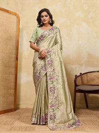 Pista Kanjivaram Silk Saree