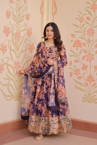 Purple Russian Silk Suit
