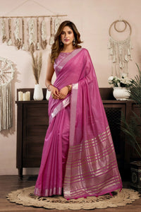 Quarts Pink Khadi Cotton Saree