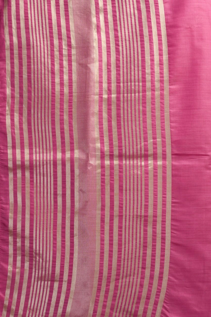 Close-up of pink fabric with white stripes