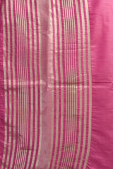 Close-up of pink fabric with white stripes