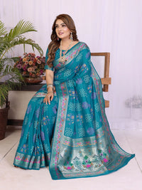 Rama Blue Soft Dola Silk Saree
