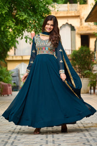 Rama Blue Faux Blooming Suit