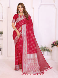 Red Georgette Silk Saree