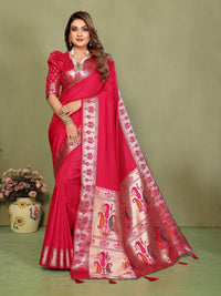 Red Paithani Silk Saree