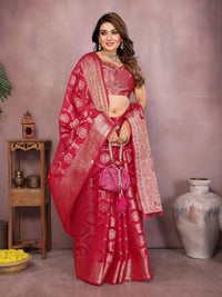 Red Soft Organza Banarasi Silk Saree