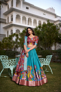 Shruti Tusser Silk Lehenga.