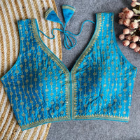 Sky Blue Banarasi Silk Blouse