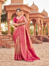 Soft Peach Soft Banarasi Silk Saree