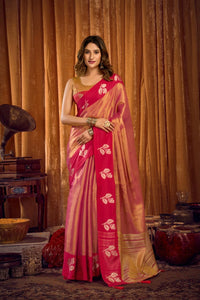 Soft Peach Soft Tissue Saree