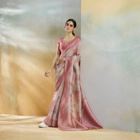 Soft Pink Handloom Weaving Silk Saree
