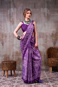 Soft Purple Silk Saree