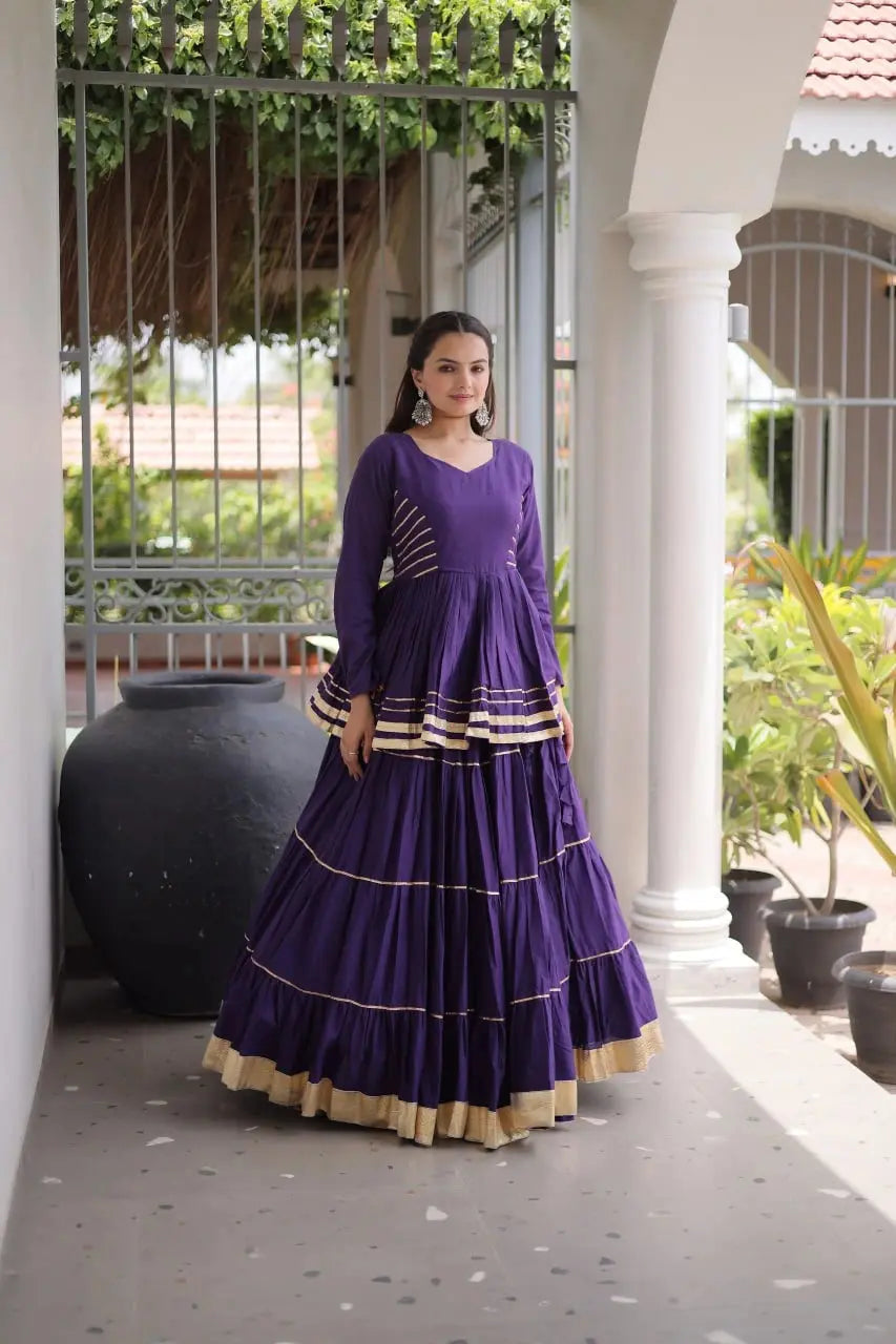 Stylish Women's Purple Lehenga Choli with Flared Silhouette, Decorative Lace Detailing, and Ethnic Appeal