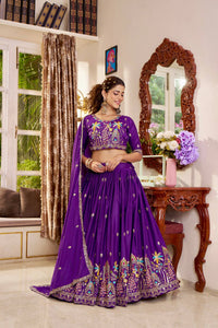 Soft Purple Pure Crepe Silk Lehenga