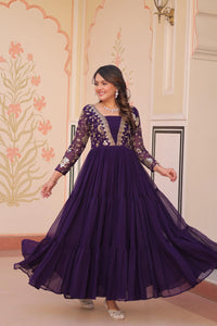 Soft Purple Faux Georgette Suit