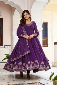 Soft Purple Faux Georgette Suit
