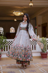 Comfortable long Anarkali kurta with a flattering fit and luxurious ethnic appeal.