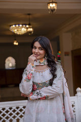 Designer printed suit set ideal for festive events, cultural functions, and special occasions.