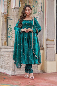 Teal Green Fendy Silk Suit