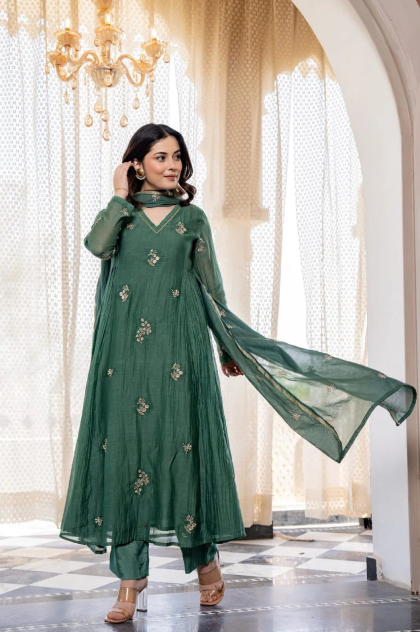 Crafted in soft lightweight fabric with intricate detailing for timeless charm.
