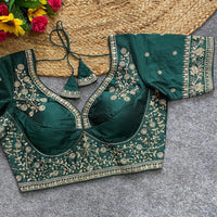 Teal Green Heavy Silk Blouse