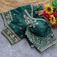 Teal Green Heavy Silk Blouse