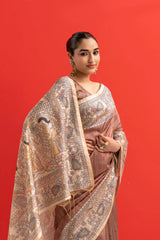 Light Brown Soft Tussar Silk Saree