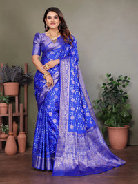 Blue Satin Silk Saree