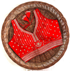 Red Heavy Silk Blouse