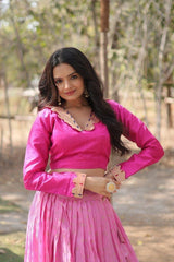 Light Pink Viscose Lehenga