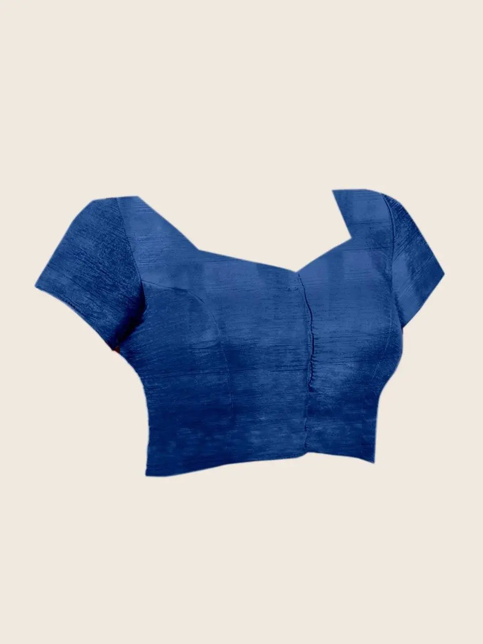 White Stripe Saree Royal Blue running blouse piece flat lay