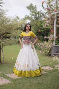 White Roman Lehenga