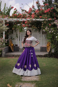White Purple Roman Lehenga
