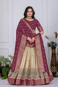 Annapurna Lichi Jacquard Lehenga