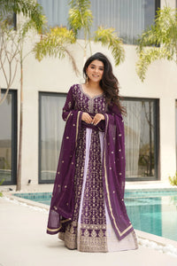 Wine Purple Faux Blooming Suit