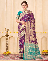 Wine Purple Silk Saree