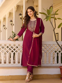 Wine Heavy Rayon Kurti