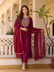 Wine Heavy Rayon Kurti