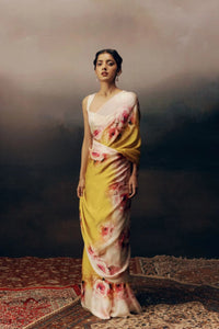 Yellow Japan Satin Saree