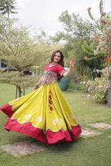 Gorgeous Yellow Ethnic Lehenga with Traditional Embroidered Blouse, Decorative Hemline, and Timeless Indian Fashion