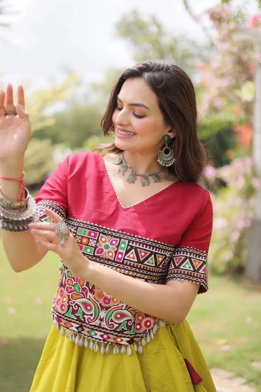 Women's Designer Yellow Lehenga featuring Artisan Embroidery, Maroon Accents, and Graceful Wedding Wear Style