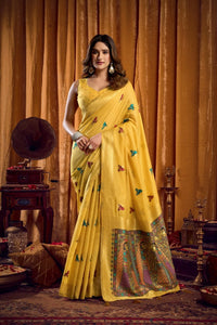 Yellow Cotton Saree