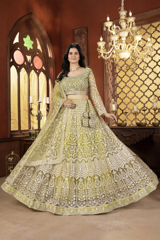 Yellow Sequins Zari Embroidered Butterfly